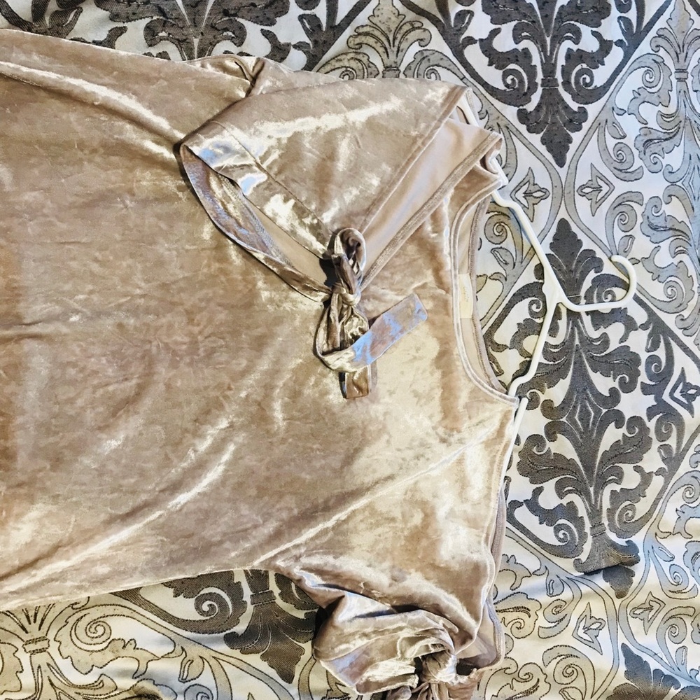 Velours soft pink blouse.